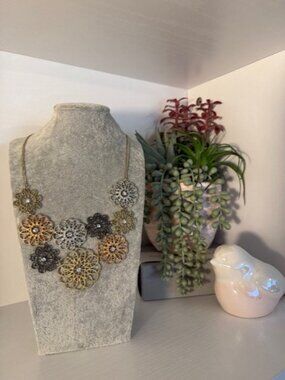 Park Lane “Petals” Multi-Tone Floral Statement Necklace